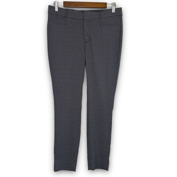 Banana Republic Women's Navy Red Sloan Geo Jacquard Slim Ankle Trousers‎ 4 NWT - Picture 1 of 16